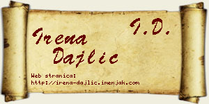 Irena Dajlić vizit kartica